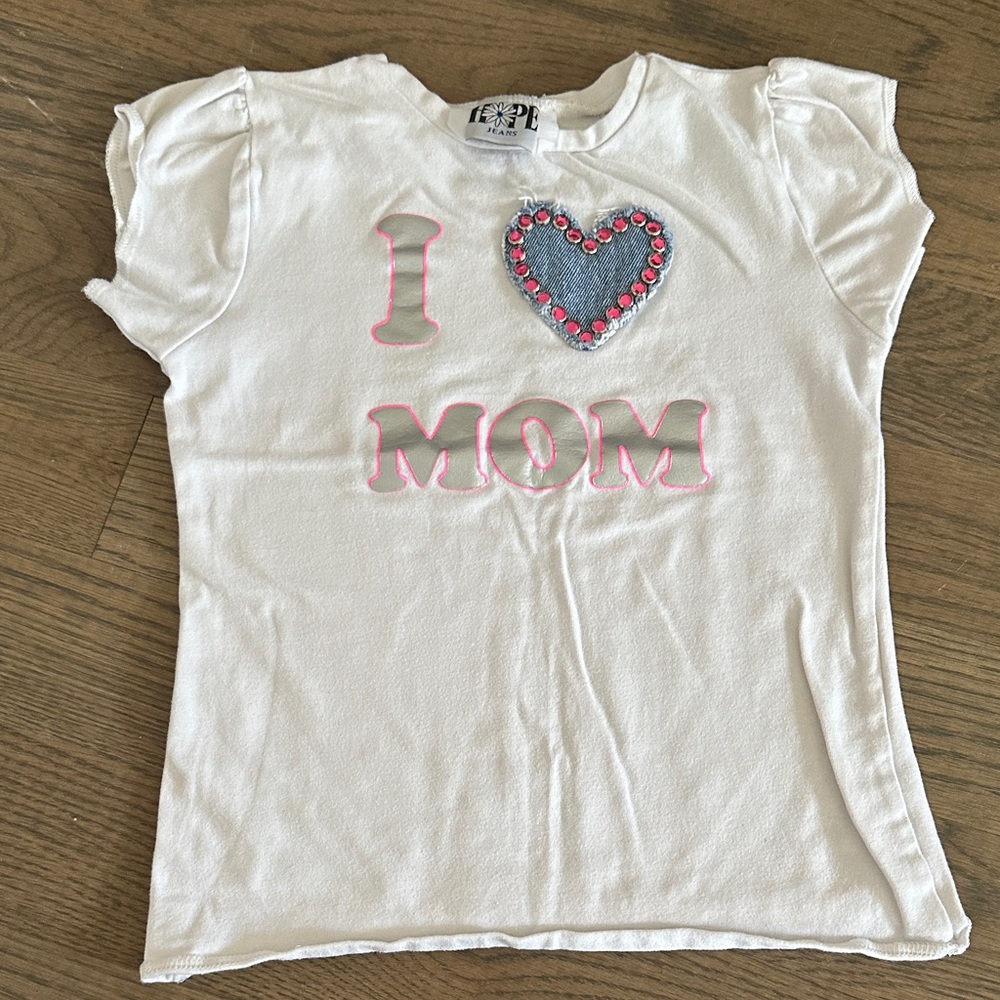 Hope Jeans White 'I Love Mom' T-Shirt